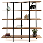 Стеллаж из массива дуба и стали Robson Rack Industrisal Metal Rust варинант исполнения - 3 | Loft Concept в Челябинске