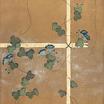 Обои ручная роспись Morning Glory Original colourway on gold metallic silk варинант исполнения - 1 | Loft Concept в Челябинске