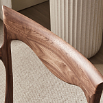 Стул деревянный с мягким сиденьем из коричневой натуральной кожи Moon Walnut Furniture варинант исполнения - 6 | Loft Concept в Челябинске