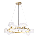 Люстра круглая подвесная с 15-ю прозрачными шарообразными плафонами из стекла Iona chandelier варинант исполнения - 1 | Loft Concept в Челябинске