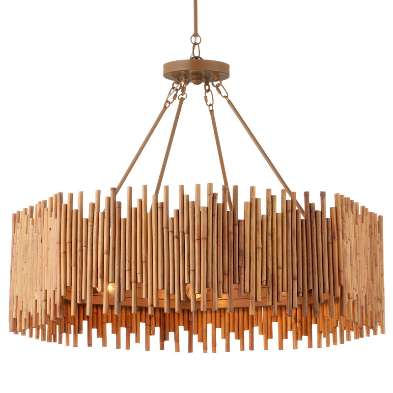 Люстра с абажуром из ротанга Wicker Furniture Бежевый в Челябинске | Loft Concept 