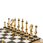 Шахматы из бронзы и натуральных камней Долерит и Мрамор с гравировкой Decorative Thematic Chess варинант исполнения - 3 | Loft Concept в Челябинске