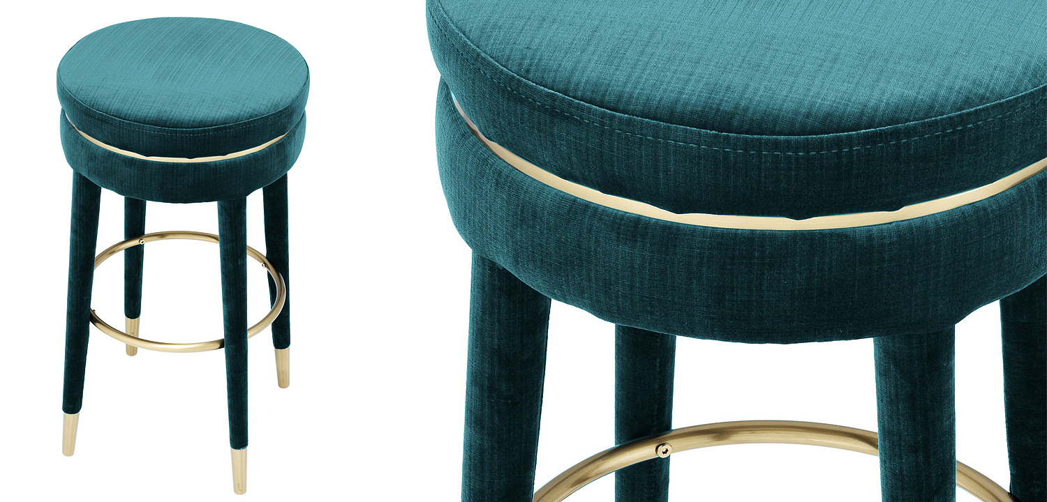 Барный стул Eichholtz Bar Stool Parisian blue Барный стул Eichholtz Bar Stool Parisian blue - Loft-Concept в Челябинске