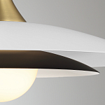 Подвесной светильник с плафоном в форме плоского купола и белой шарообразной лампой Eurofase варинант исполнения - 10 | Loft Concept в Челябинске