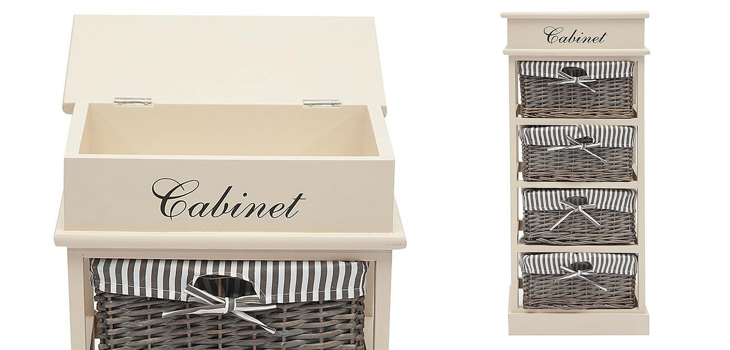 Тумба с 4 корзинами Provence Butter White 4 Boxes - Loft-Concept в Челябинске