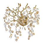 Бра золотого цвета с ветвями и прозрачными хрустальнымих подвесками Droplet Chandelier варинант исполнения - 1 | Loft Concept в Челябинске