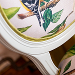 Стул светло-серый из натурального бука с изображением птиц и цветов Blooming Birds варинант исполнения - 4 | Loft Concept в Челябинске