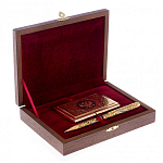 Набор из ручки шариковой металлической и карманной визитницы с гравировкой Герба России Metal Pens варинант исполнения - 2 | Loft Concept в Челябинске