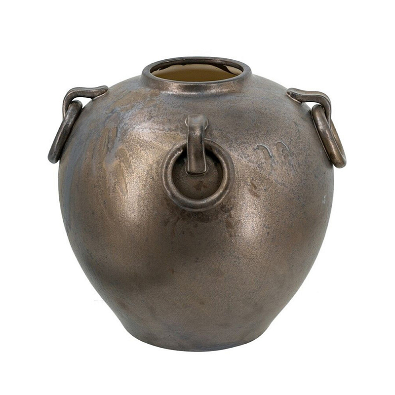 Ваза в виде старинного сосуда с кольцевыми ручками Warm Vessel Темная бронза в Челябинске | Loft Concept 