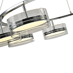 Люстра светодиодная с 8-ю прозрачными плафонами цилиндрической формы из акрила и стекла с пультом для регулировки света Glass Lamp Chromium варинант исполнения - 1 | Loft Concept в Челябинске