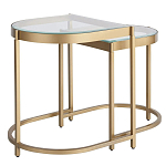 Комплект из 2-х приставных столиков на металлическом основании цвета латунь Ambassador варинант исполнения - 1 | Loft Concept в Челябинске