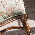 Барный стул из массива бука светло-зеленый с растительным орнаментом Raffael Angel Green Bar stool варинант исполнения - 2 | Loft Concept в Челябинске