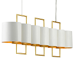 Люстра прямоугольная с белыми цилиндрическими абажурами White Ribbon варинант исполнения - 6 | Loft Concept в Челябинске