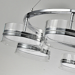 Люстра светодиодная с 8-ю прозрачными плафонами цилиндрической формы из акрила и стекла с пультом для регулировки света Glass Lamp Chromium варинант исполнения - 3 | Loft Concept в Челябинске