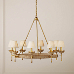 Люстра из кованого железа с отделкой плетеной веревкой и сусальным золотом Parisian Style варинант исполнения - 4 | Loft Concept в Челябинске