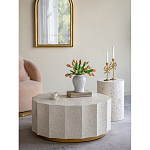 Стол кофейный с отделкой раковинами устриц Coastal Charm варинант исполнения - 4 | Loft Concept в Челябинске