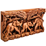 Панно из дерева слоны Panel With Animals варинант исполнения - 2 | Loft Concept в Челябинске