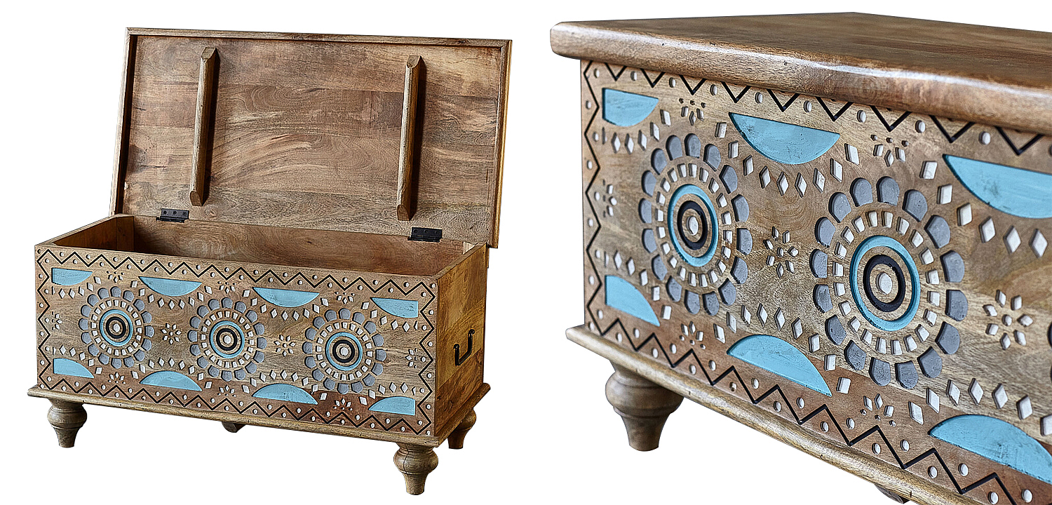 Сундук резной Mitra Carved Wood Chest Сундук резной Mitra Carved Wood Chest - Loft-Concept в Челябинске