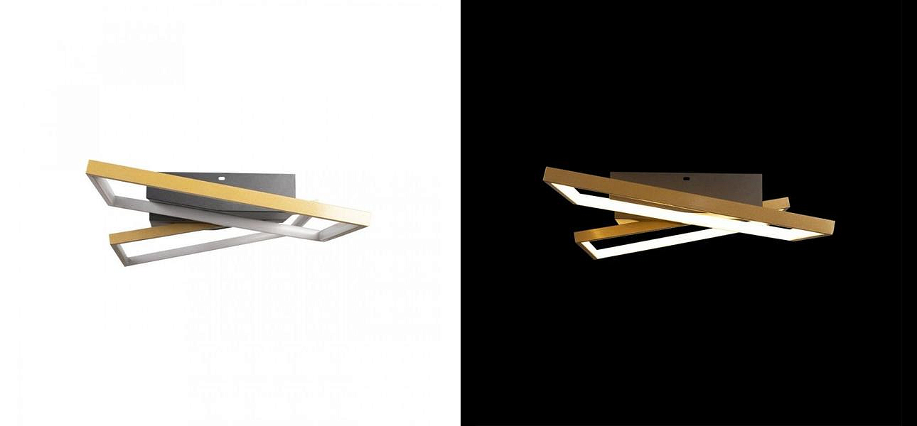 Потолочный светильник Black square and rectangle Gold Потолочный светильник Black square and rectangle Gold - Loft-Concept в Челябинске