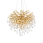 Люстра подвесная с прозрачными стеклянными подвесками в форме капель Диаметр 60 см Droplet Chandelier варинант исполнения - 8 | Loft Concept в Челябинске