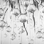 Люстра подвесная с прозрачными стеклянными подвесками в форме капель Диаметр 80 см Droplet Chandelier варинант исполнения - 9 | Loft Concept в Челябинске