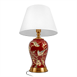 Настольная лампа бордовая с изображением птиц Slip Away варинант исполнения - 3 | Loft Concept в Челябинске