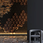 Гипсовая 3D панель с принтографией PM-41 варинант исполнения - 5 | Loft Concept в Челябинске