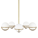 Люстра с 5-ю белыми шарообразными плафонами в сферические каркасах Feiss варинант исполнения - 1 | Loft Concept в Челябинске