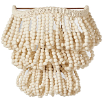 Настенный светильник с подвесками из деревянных бусин молочного цвета Wooden Beads Wall Lamp варинант исполнения - 1 | Loft Concept в Челябинске