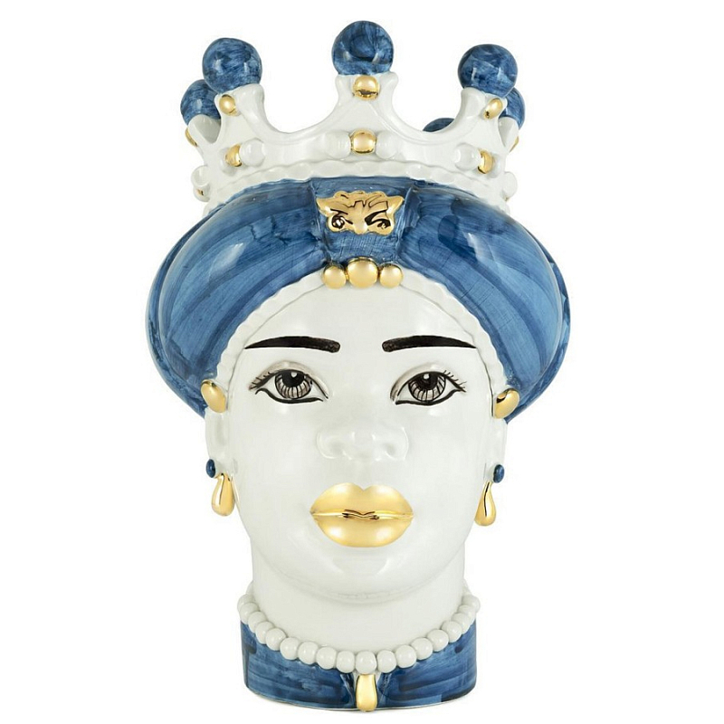 Ваза Vase Moro Lady Medium New Blue Белый Голубой в Челябинске | Loft Concept 