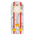 Часы погон МВД подарочные настольные из натурального камня Мрамор Military Clock варинант исполнения - 7 | Loft Concept в Челябинске