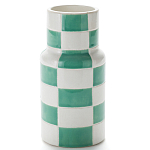 Ваза из фаянса Brighter than the Stars с шахматным принтом бирюзового цвета  варинант исполнения - 1 | Loft Concept в Челябинске