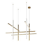 Люстра с 8-ю пересекающимися цилиндрическими плафонами на тонких тросах Trumpet tube варинант исполнения - 2 | Loft Concept в Челябинске