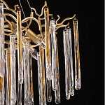 Люстра подвесная золотого цвета с разветвленными ветвями и прозрачными стеклянными подвесками Droplet Chandelier варинант исполнения - 6 | Loft Concept в Челябинске