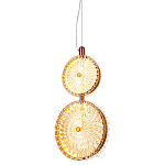  Подвесной светильник с плафонами из рельефного стекла Peony Glass Bronze Two варинант исполнения - 1 | Loft Concept в Челябинске