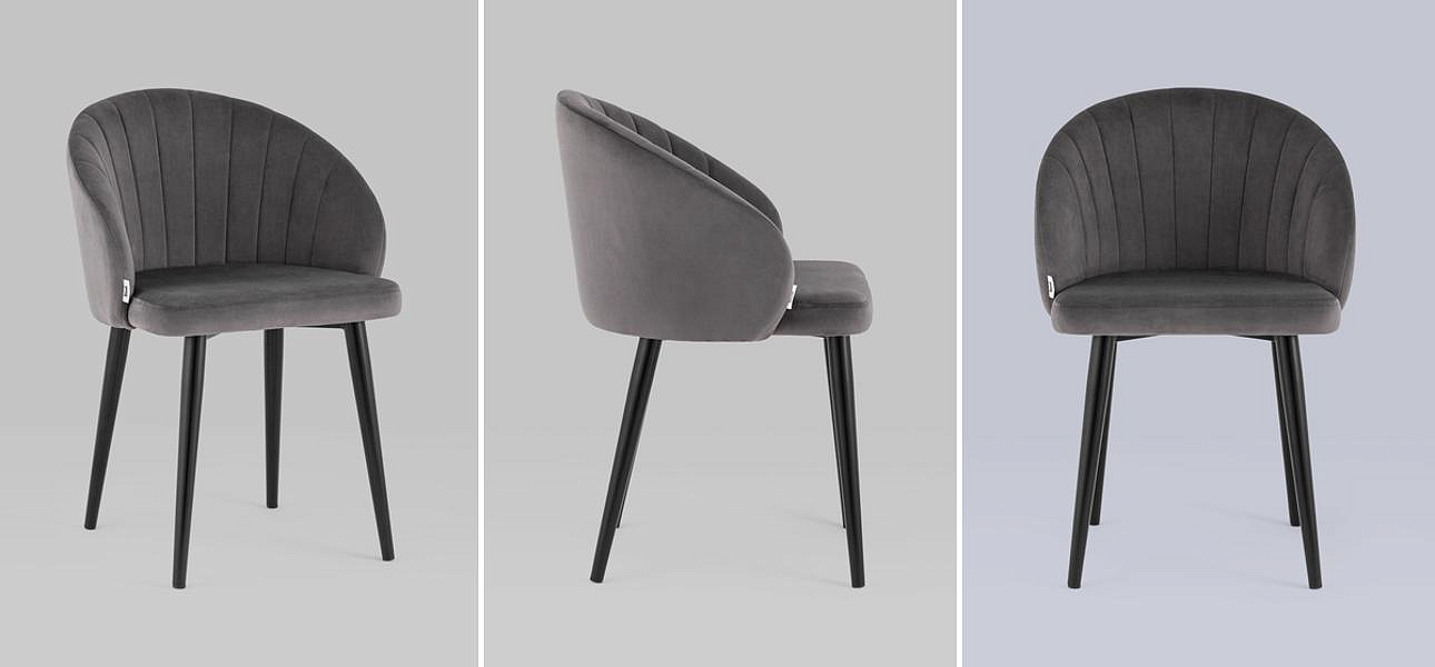 Стул Balsari Chair Серый Велюр Стул Balsari Chair Серый Велюр - Loft-Concept в Челябинске