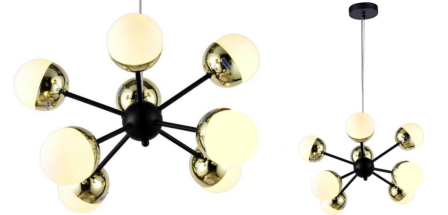 Люстра Sputnik White and Gold Globe Chandelier 8 Люстра Sputnik White and Gold Globe Chandelier 8 - Loft-Concept в Челябинске