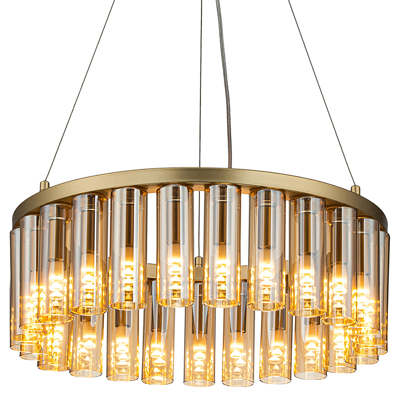 Люстра со стеклянными цилиндрическими плафонами Luminous Cylinders Amber Round Золотой Янтарь (Amber) Люстра со стеклянными цилиндрическими плафонами Luminous Cylinders Amber Round Золотой Янтарь (Amber) в Челябинске | Loft Concept