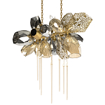 Люстра подвесная с 18-ю стеклянными плафонами с вертикальными подвесками Gilded Mirage  варинант исполнения - 7 | Loft Concept в Челябинске