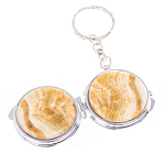 Зеркало брелок карманное двухстороннее из натурального камня Оникс Silver Stone Mirrors варинант исполнения - 5 | Loft Concept в Челябинске