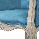 Кресло низкое в стиле прованс Louis French Armchair blue velour варинант исполнения - 4 | Loft Concept в Челябинске