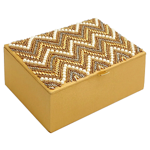 Шкатулка с вышивкой из бисера Zigzag Ornament Beads Embroidery Box