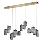 Подвесной светильник линейный с плафонами волнистой формы из фактурного стекла Big Wave варинант исполнения - 1 | Loft Concept в Челябинске