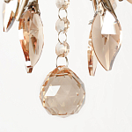 Люстра подвесная круглая с тканевым полупрозрачным абажуром и подвесками 4 лампы Gilded Elegance варинант исполнения - 6 | Loft Concept в Челябинске