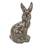 Статуэтка заяц из текстурированной терракоты и покрытый глянцевой краской под бронзу Rabbit Charm  варинант исполнения - 4 | Loft Concept в Челябинске