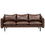 Трехместный кожаный диван на ножках темно-коричневый Tailler Sofa Brown варинант исполнения - 1 | Loft Concept в Челябинске