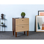 Тумба прикроватная бежевая из массива бука с 2-мя ящиками Wenge Light варинант исполнения - 5 | Loft Concept в Челябинске