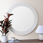 Зеркало в круглой фактурной раме Mirror Modern Texture белое варинант исполнения - 5 | Loft Concept в Челябинске