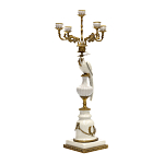 Подсвечник белый Попугай из фарфора с бронзовыми элементами Eden Garden варинант исполнения - 1 | Loft Concept в Челябинске