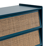 Комод с 3-мя ящиками из ротанга Blais Deep Blue Wicker Furniture варинант исполнения - 5 | Loft Concept в Челябинске